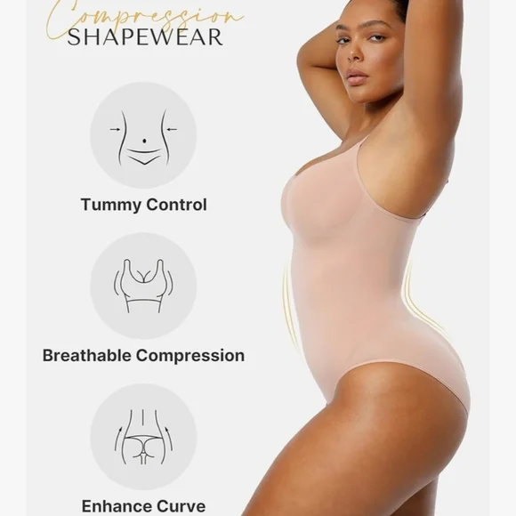 Seamless Nude Shaping Bodysuit Shapewear Sz 5xl (20-22) - Picture 3 of 6